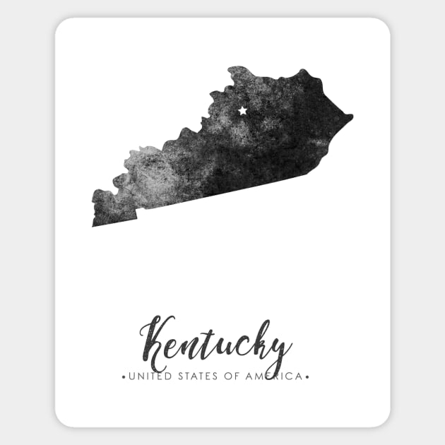 Kentucky state map Sticker by StudioGrafiikka